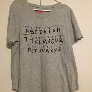 Grey Stranger Things Junior Girls 2XL T-Sh…